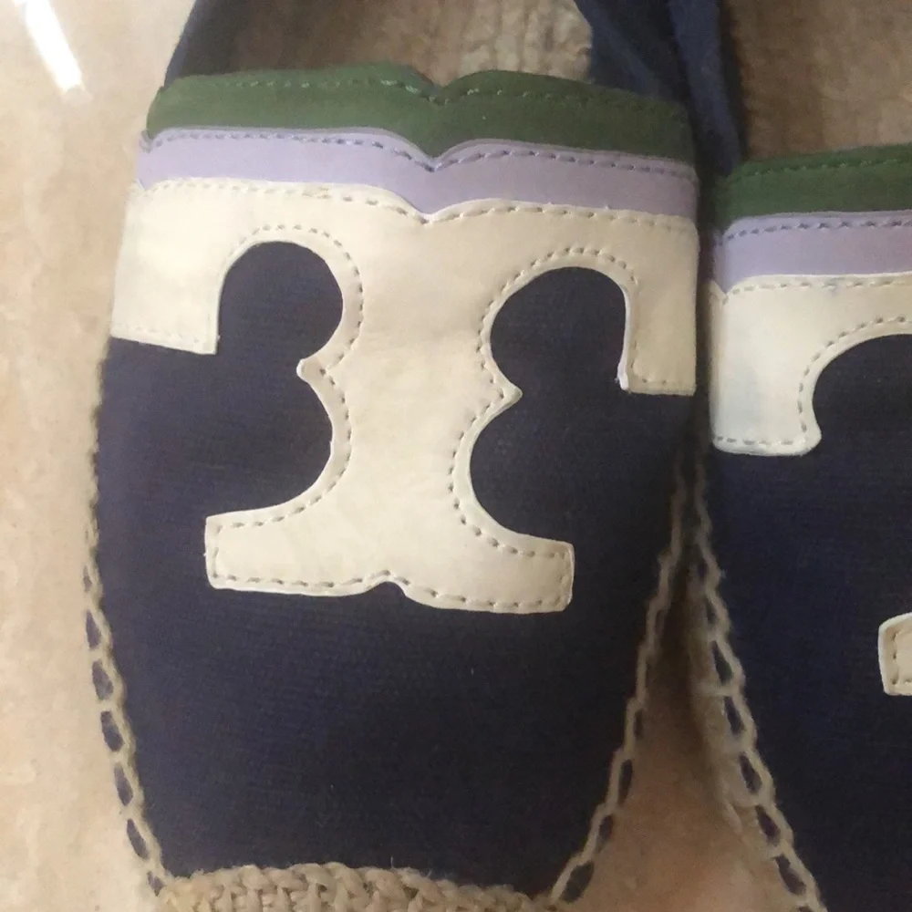 TORY BURCH ESPADRILLE logo canvas/leather